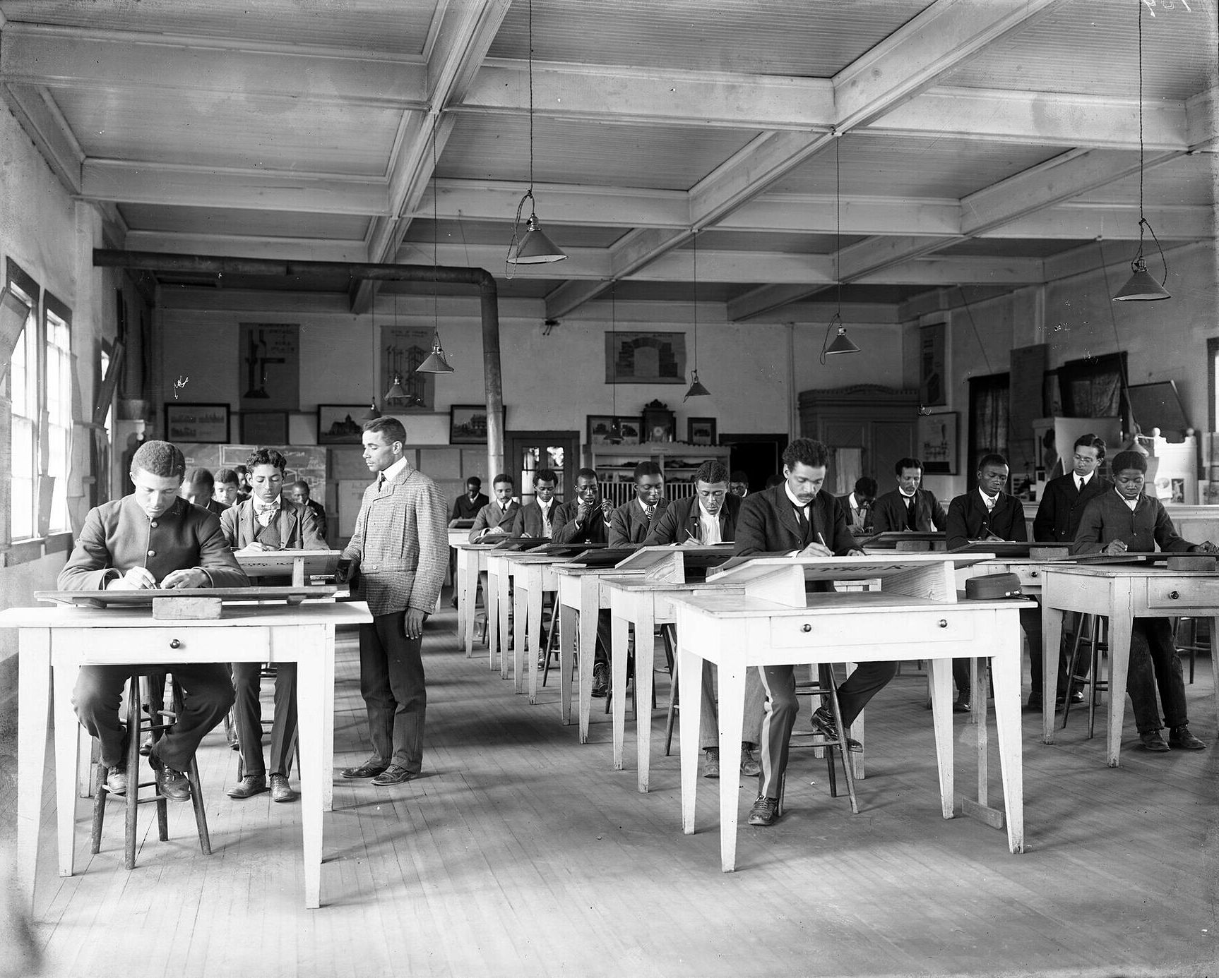 A college classroom, Tuskegee Institute, c. 1902.