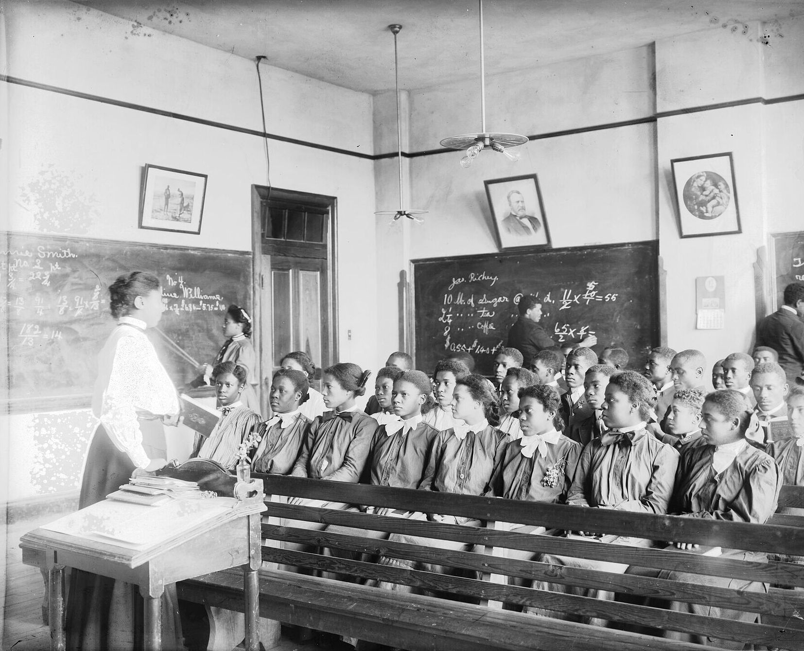 Mathematics class, Tuskegee Institute, 1906.